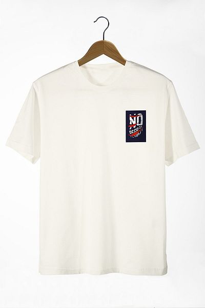 Pasage T-shirt Azurco Oversize Ecru με τύπωμα No Regret στο μπροστινό μέρος