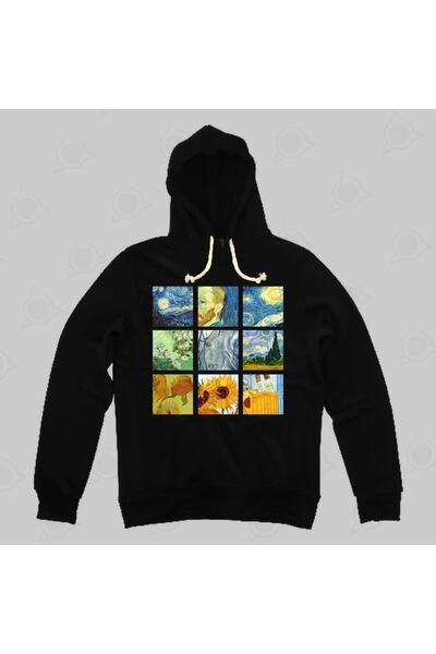 Built By Crazy Hanorac cu glugă unisex Van Gogh Art