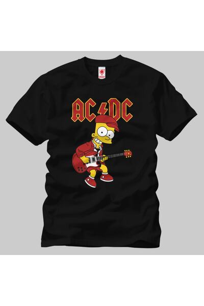 Built By Crazy Tricou unisex Bart Simpsons Acdc