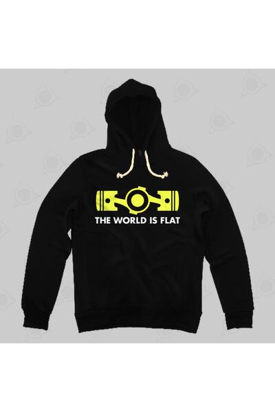 Built By Crazy Hanorac cu glugă unisex The World Is Flat