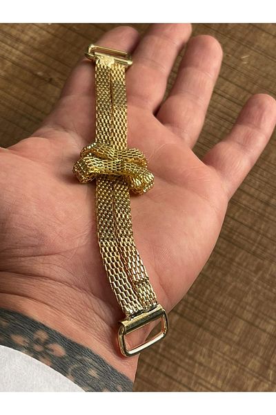 Gönülden Tasarım Special Design Golden Yellow Wicker Jewelry Bag Clothing Accessory Piece Length 15 Cm