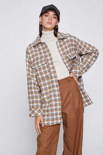 Koton Dámská bunda se vzorem Houndstooth 3wak20107ew