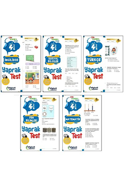 Bilgiseli Yayınları Bilgiseli 4. Sınıf Matematik+türkçe+sosyal Bilgiler+fen+ingilizce Yaprak Test Seti 5 Test
