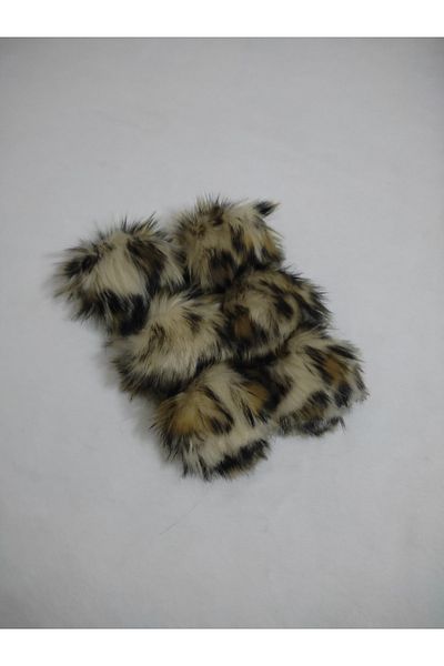 damlakids Pompom 8 Pieces 10 Cm Beanie Leopard For Keychain And Booties
