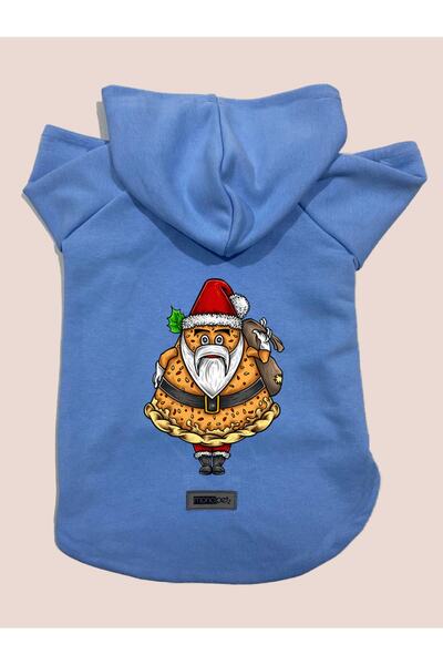 Monopetz Blue Pizza Dad - سويت شيرت من الصوف بغطاء للرأس مقاس L، ملابس للكلاب...