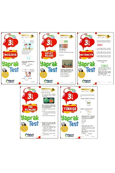 Bilgiseli Yayınları Bilgiseli 3. Sınıf Matematik+türkçe+hayat Bilgisi+fen+ingilizce Yaprak Test Seti 5 Test
