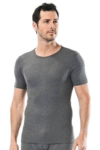 Cacharel Men's Black Thermal Short Sleeve Crew Neck T-shirt