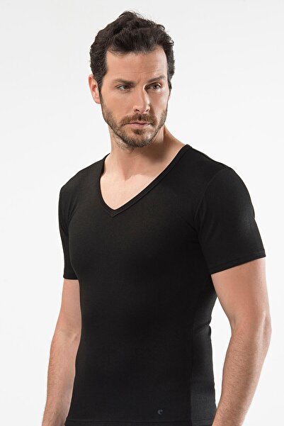 Cacharel Men's Thermal Short Sleeve V-Neck T-shirt