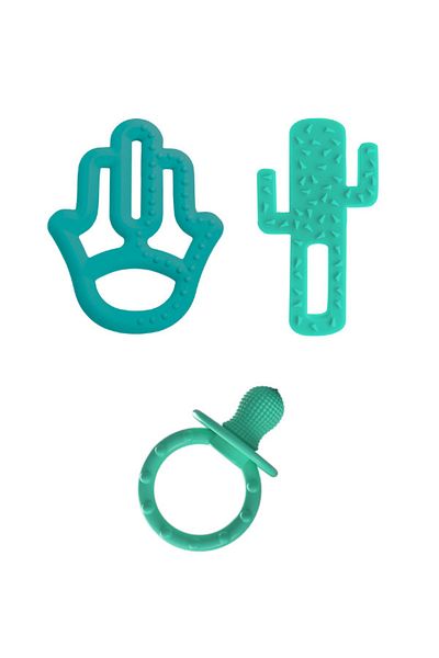 OiOi Silicone Teether Set - Aqua Green