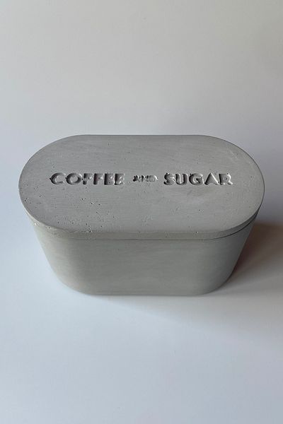 sin istanbul 2 Compartment Coffee Sugar Bowl with Lid Concrete Gray
