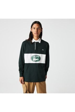 Lacoste Erkek Relaxed Fit Uzun Kollu Bask l Ye il Rugby Polo Fiyat Yorumlar Trendyol