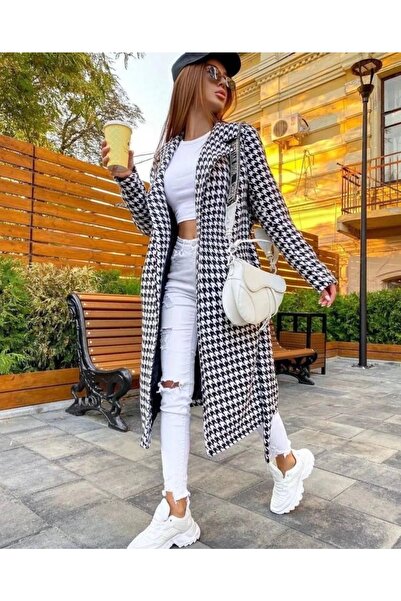 Moda Diyala Εισαγόμενο παλτό με επένδυση από ύφασμα Stamp