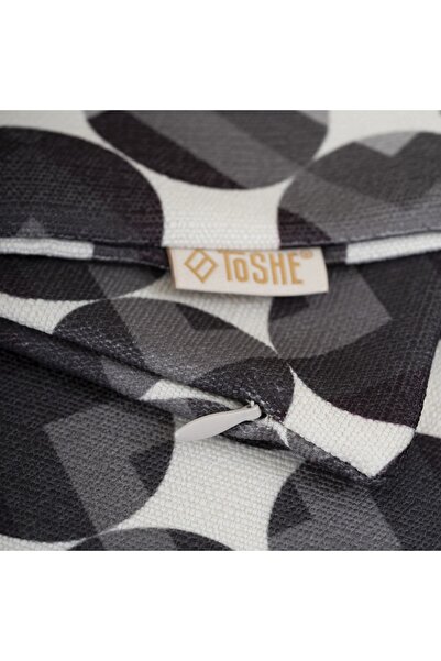 TOSHE Black-white Mix Single Linen Woven Throw Pillow Cover, Decorative Throw Pillow