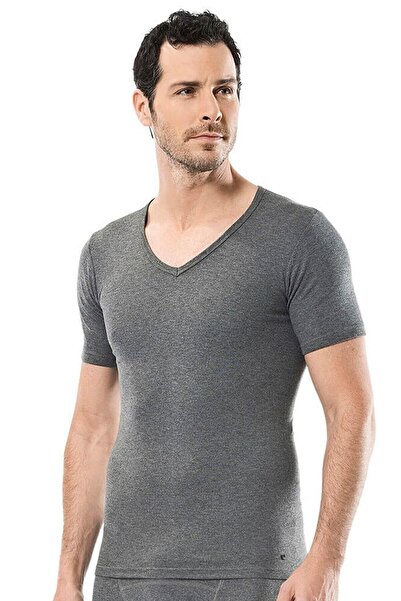 Cacharel Men's Thermal Short Sleeve V-Neck T-shirt