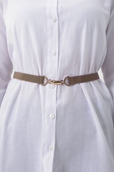 Fiori سترة مطاطية رفيعة وحزام فستان 2 سم