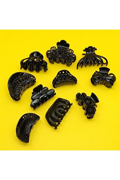 Tahtakaledeyim طقم نسائي بإبزيم مزلاج أسود صغير الحجم مكون من 10 قطع