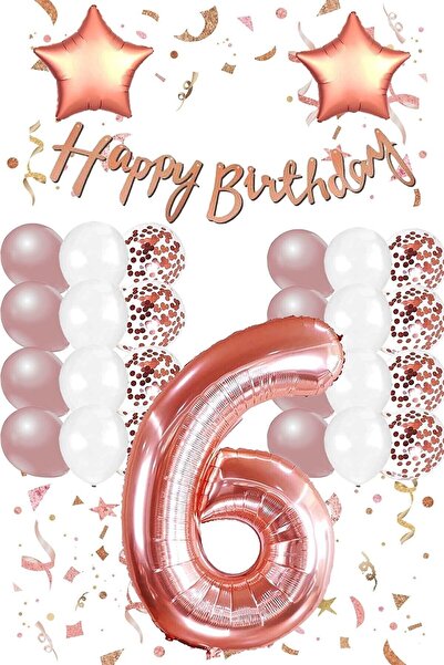 MFM Σετ μπαλόνια από αλουμινόχαρτο για πάρτι 6 ετών