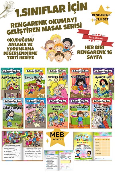 Ata Yayıncılık 1.sınıf Öğrenciler Için Okumayı Sevdiren Okuma Kitabı Hikaye Rengarenk