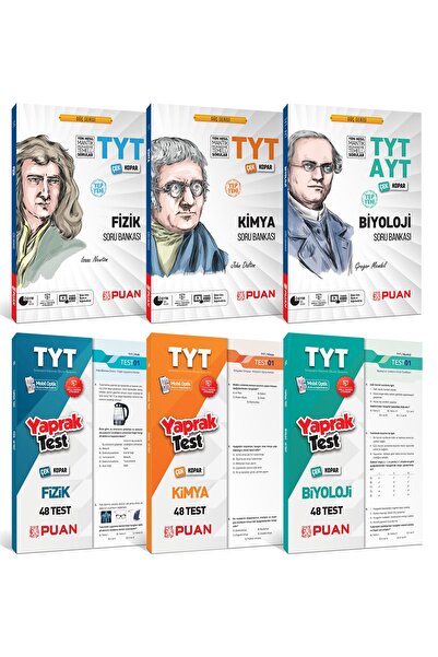 Puan Yayınları Tyt Fizik Kimya Biyoloji 6'lı Soru Bankası Ve Yaprak Test Seti