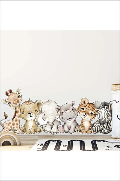 Grafikup Autocolant de perete pentru camera copiilor Baby Safari