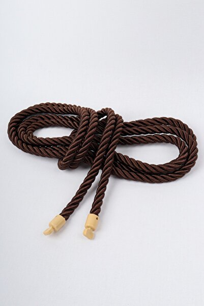 PerdeClick Cordon Clasic Culoare Maro Cortina Dublu Tulle Fond Coarda 300 Cm