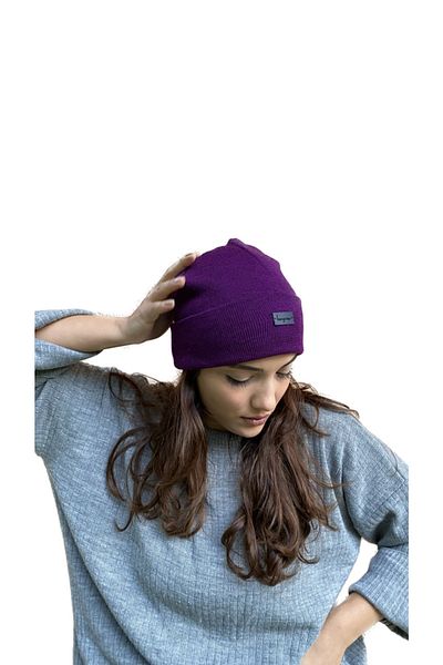 laviyonsa Basic Double Layer Thick Embroidered Beret