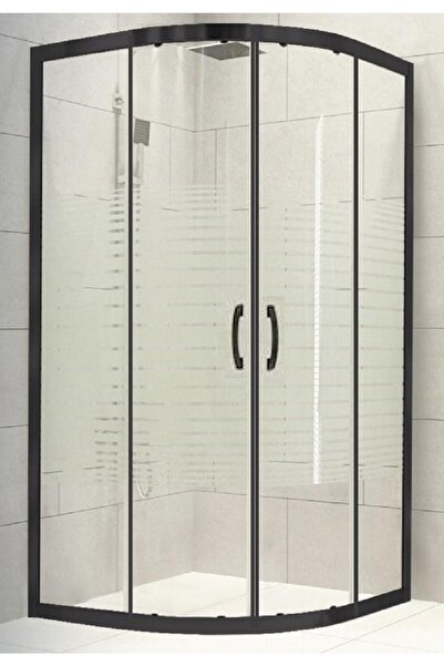 Durul Duşakabin Oval Siyah 5mm Çizgili H.190