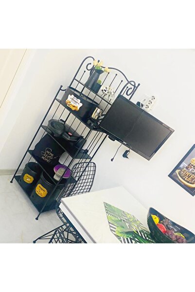 Ferforje Naz tasarım Naz Tasarım Ferforje Dekorasyon 5 Katlı Çok Amaçlı Düz R...