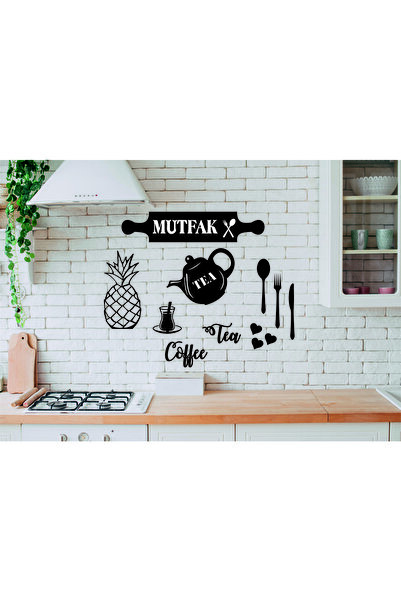 Ste Desing Ananas Mutfak Coffee Tea Set Duvar Dekor Süsü