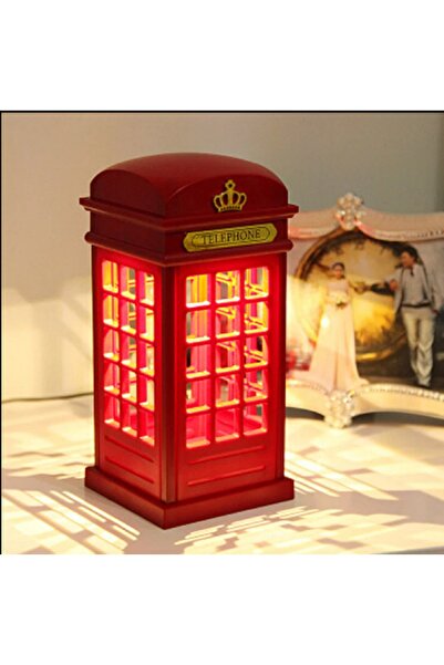 hediyeconcepti Retro Tasarımlı Lonrda Telefon Kulubesi Masa Lambası