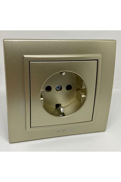 ELBİ Zena Titanium Grounded Socket and Frame (3 Pieces)