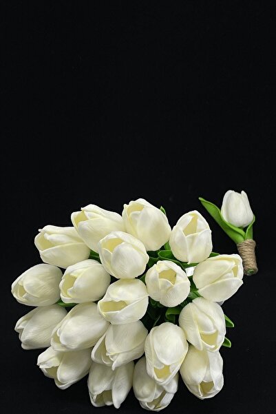 Hayalperest boncuk Gelin Buketi 15 Islak Lalenin Sadeliği 2'li Set