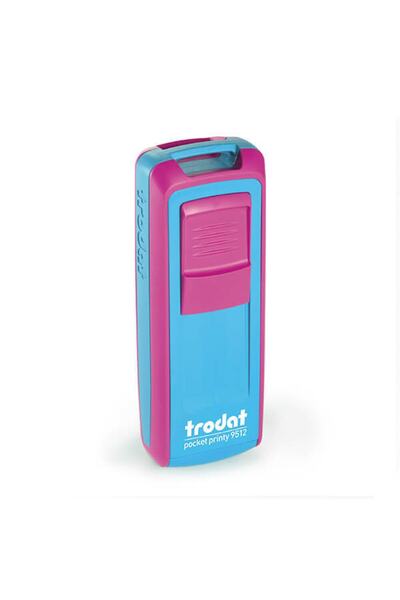 Trodat ختم جيب P4 مقاس 47×18 ملم باللون الوردي والأزرق 9512 (أرسل النص الذي تريد كتابته)