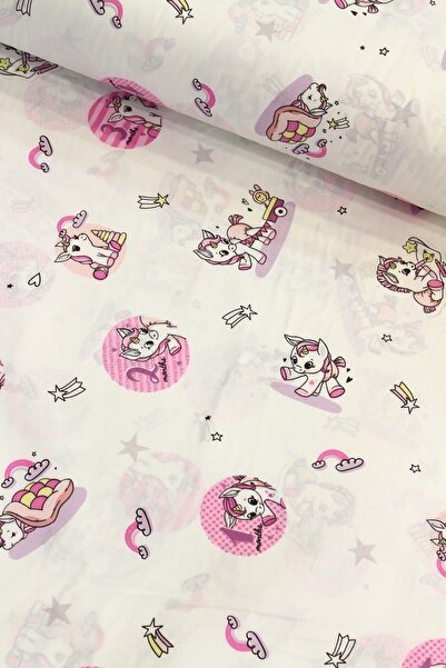 DECO Pembe Unicorn Nevresimlik Poplin Kumaş