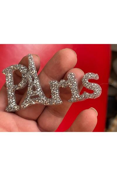 Gönülden Tasarım 8x4 Cm Paris Silver Stone Turnul Eiffel Transparent Adeziv cu Fier de călcat Applique Patch