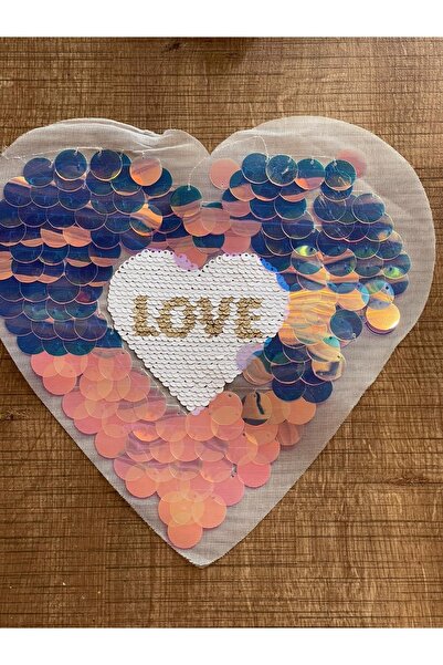 Gönülden Tasarım 21x24 Cm Paiete Paiete Love Written Applique Crestă Patch Boy