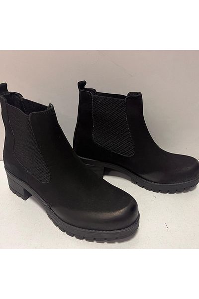 Bulldozer Γυναικείο μαύρο χρώμα Γνήσιο δέρμα Nubuck Απλό Κλασικό Μποτάκι χωρίς κορδόνια Κοντό 230615