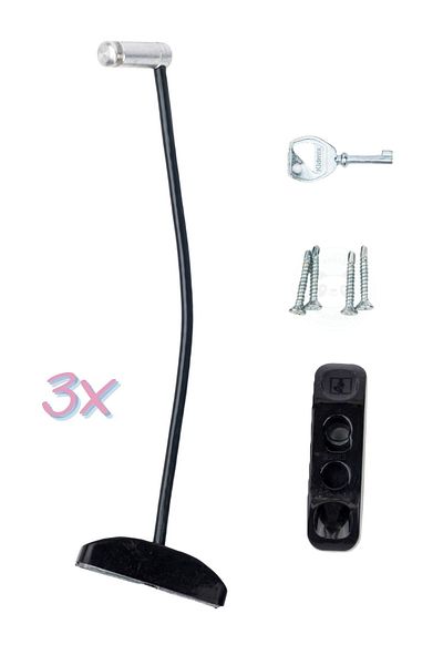 Pandogo Window Lock 3 Pieces Black Door and Window Safety Apparatus Safety Product Lock