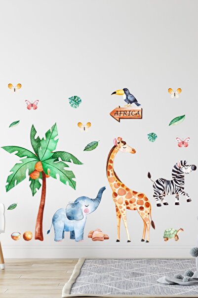 Sticker Ekspres Safari Hayvanlar Çocuk Odası Duvar Sticker Seti