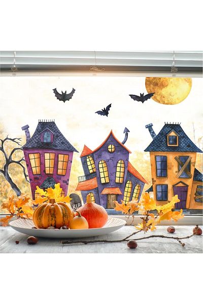 Piksel Grafik Autocolant de perete de Halloween Crazy Street