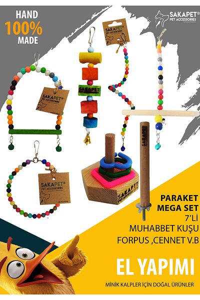 SAKAPET Mega Set of 7 Bird Toys