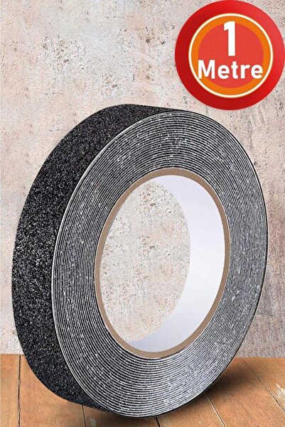 Telvesse 1 Mt Bondit Siyah Yapışkanlı Kaygan Zemin Bandı Basamak Merdiven Kay...