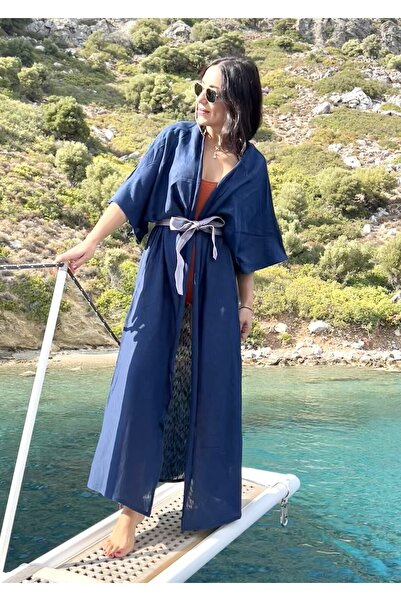 100%pamuk Yumuşak Kumaştan, Kuşaklı Uzun Kimono