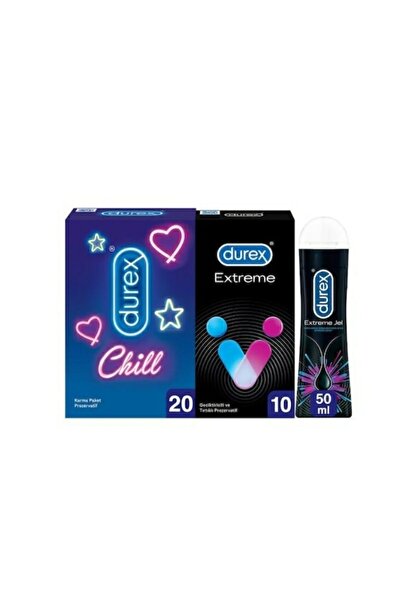 Durex Chill Karma Prezarvatif 20li +extreme Tırtıklı Geciktiricili Prezarvati...