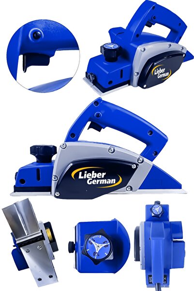 Lieber German Alman Profesyonel 1800 Watt Bakır Sargılı Motor Korumalı Sistem Çift Bıçaklı Planya Rende Makinesi