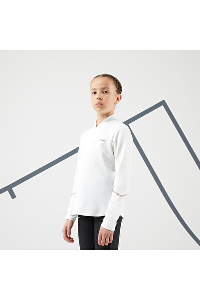 Decathlon Off-White Kids Tennis T-Shirt - Long Sleeve, Th 500