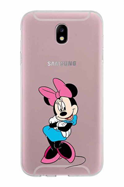 PrintiFy Samsung Galaxy J7 Pro Kapak Minnie Mouse Tasarımlı Şeffaf Silikon Kılıf
