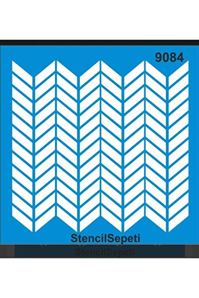 DERYA DESİNG ART Zigzag Pattern Stencil Template St9084 20X20 cm
