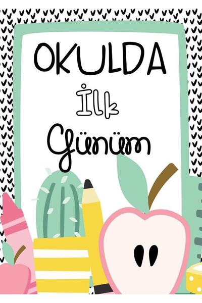 TELLGRAF REKLAM HİZMETLERİ Okulda Ilk Günüm Okul Etiketi(stickerı) (4x6 Cm 24...
