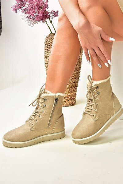 UYG Cizme de damă - cu blană la interior și șireturi